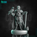 (0305) Male human elf firbolg tiefling half orc ranger hunter with hawk and axe