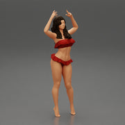 Hot beautiful woman in bikini standing with her arms raised up - Only-Games