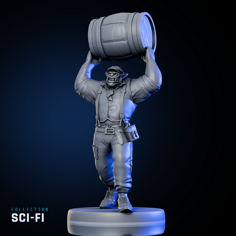 Orc Henchman w/ Barrel - Only-Games