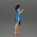 Attractive girl in bikini and suit Leaning Against car on the beach - Only-Games