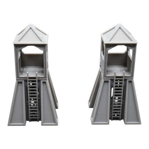 Command Station Watch Tower x2 - 28mm Wargaming Scatter Terrain Scenery Tabletop - Only-Games