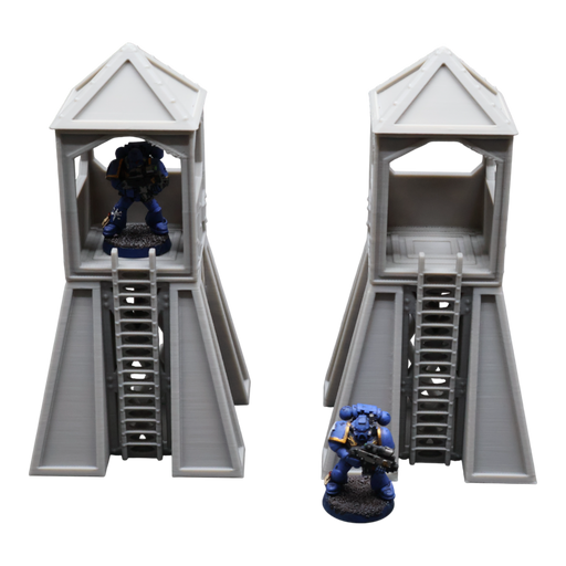 Command Station Watch Tower x2 - 28mm Wargaming Scatter Terrain Scenery Tabletop - Only-Games