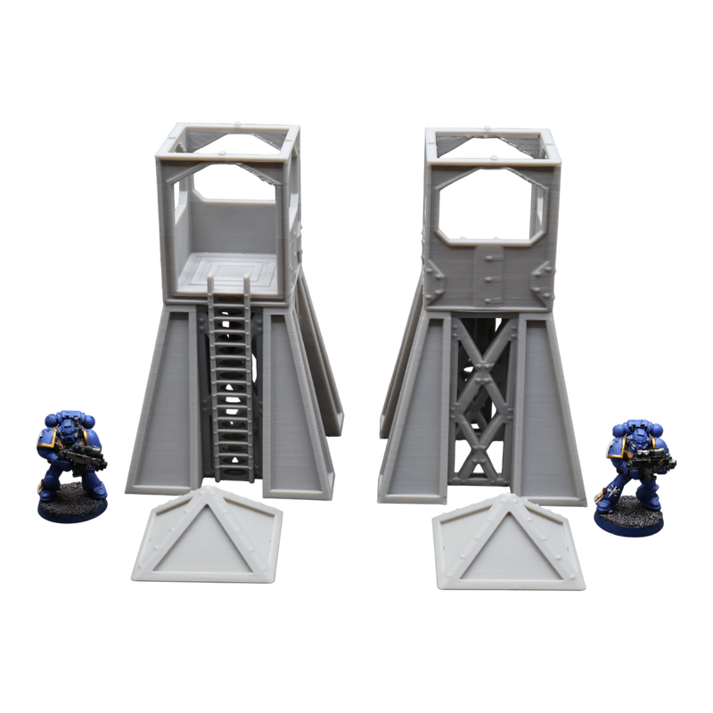 Command Station Watch Tower x2 - 28mm Wargaming Scatter Terrain Scenery Tabletop - Only-Games
