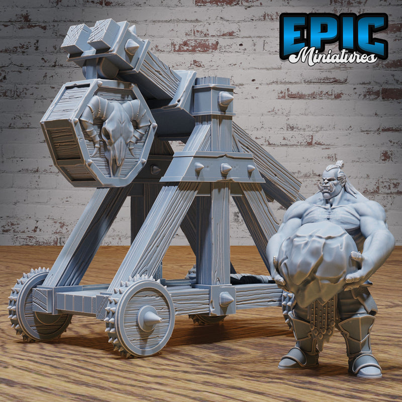 Orc Army Siege Catapult & Boulder Set