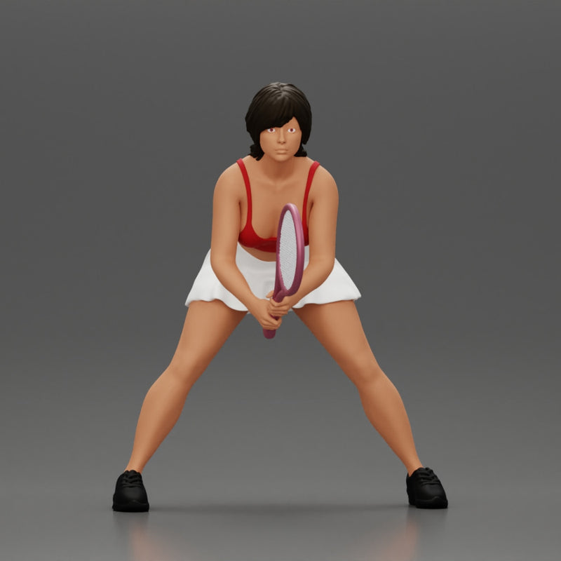 sexy tennis player in skirt holding her racket in a ready position - Only-Games