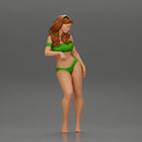 Sexy girl in Bikini Leaning Against Car on the beach - Only-Games