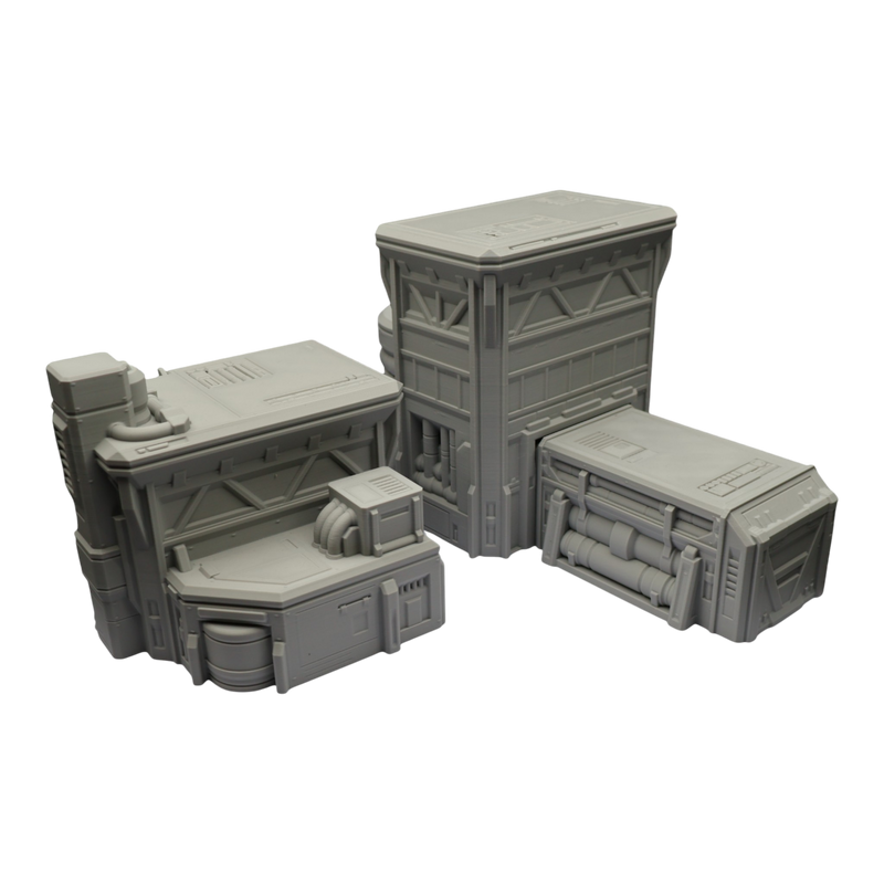 Fuel Station Set - 28mm Wargaming Scatter Terrain Scenery Tabletop Grimdark - Only-Games