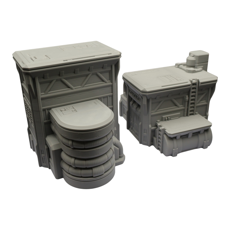 Fuel Station Set - 28mm Wargaming Scatter Terrain Scenery Tabletop Grimdark - Only-Games