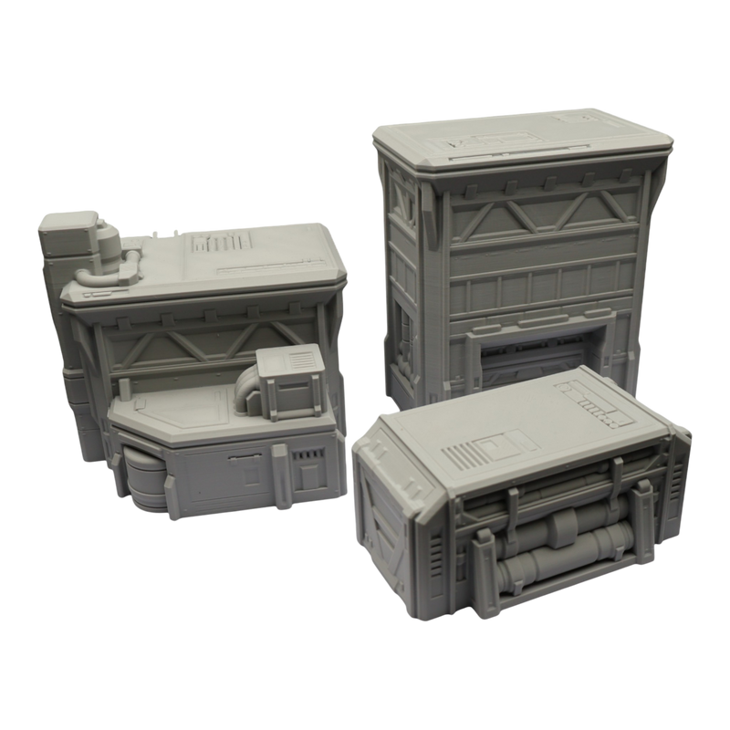 Fuel Station Set - 28mm Wargaming Scatter Terrain Scenery Tabletop Grimdark - Only-Games