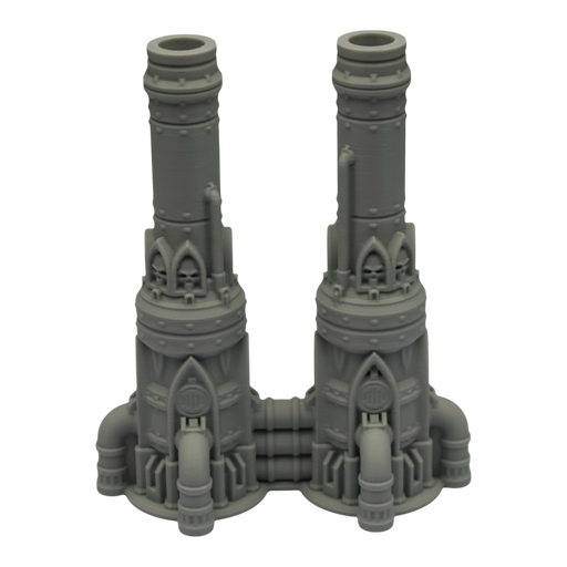 Dual Smokestack - 28mm Wargaming Scatter Terrain Scenery Tabletop Grimdark - Only-Games
