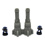 Dual Smokestack - 28mm Wargaming Scatter Terrain Scenery Tabletop Grimdark - Only-Games