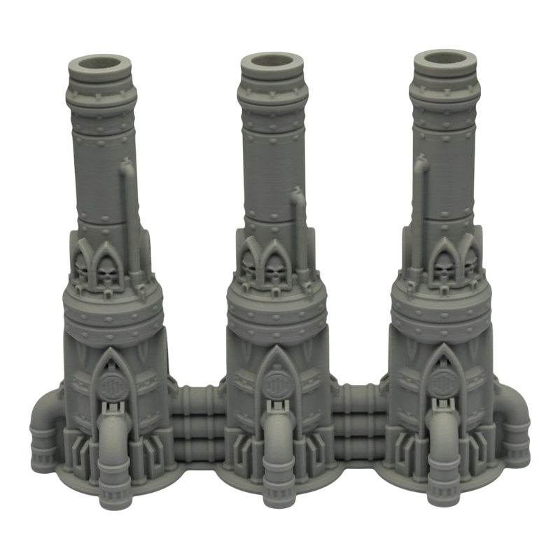 Triple Smokestack - 28mm Wargaming Scatter Terrain Scenery Tabletop Grimdark - Only-Games