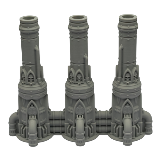 Triple Smokestack - 28mm Wargaming Scatter Terrain Scenery Tabletop Grimdark - Only-Games