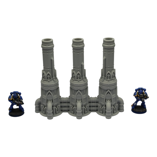 Triple Smokestack - 28mm Wargaming Scatter Terrain Scenery Tabletop Grimdark - Only-Games