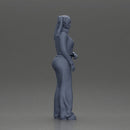 Chola girl with pigtails standing in jacket and flared pants - Only-Games