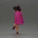 Elegant Woman in Pink Dress Relaxing with Graceful Pose - Only-Games