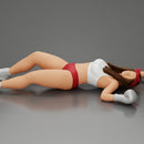 Latina girl boxing  losing leaning on the boxing ring - Only-Games
