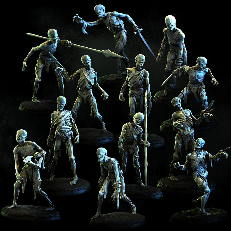 Swamp Zombie Warband | Bestiarum | Wargaming DnD Miniatures