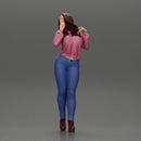 Beautiful girl in jeans and shirt posing - Only-Games