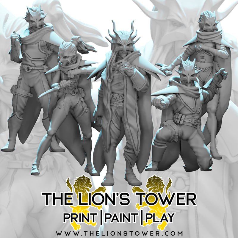 Cultists of Tiamat - set of 5 x 32mm scale miniatures - Only-Games