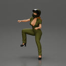 Motorcycle woman Rider in Military-Style Gear - Only-Games