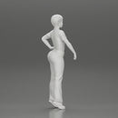 beautiful woman in polo shirt and pants with short hair - Only-Games