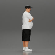 Fat Gangster in cap and sunglasses folding one's arms - Only-Games