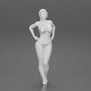 Fit hot woman in bikini taking off swimsuit panties on the beach - Only-Games