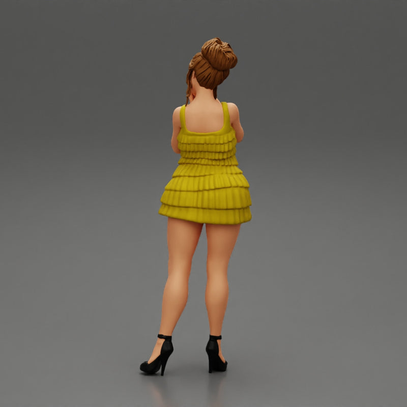 Sexy woman standing and posing and in fashion summer dress - Only-Games