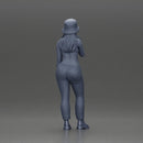 beautiful girl in pants and a hat thinking - Only-Games