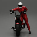 Motorbiker standing pushing his motorbike - Only-Games