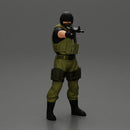 Military precision A man with tactical mastery, wearing a mask and holding a gun with one hand aimed at the enemy - Only-Games