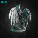 (0279) Male crow bird folk barbarian warrior with two axes