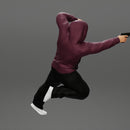 Gangster man in hoodie shooting gun leaning out the window of the car - Only-Games