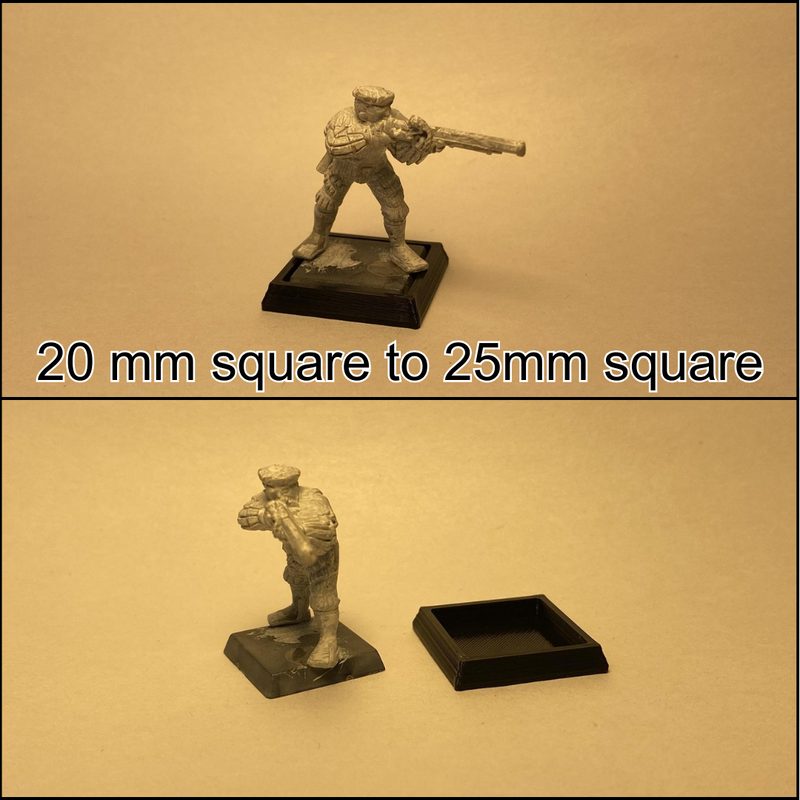 20mm to 25mm Square Base adapters (set of 20) - Only-Games