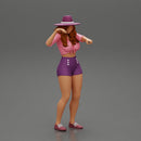 Travel woman in hat and short pointing her next destination using world map - Only-Games