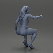 girl sitting in shorts and a scarf hair wants to grab something - Only-Games