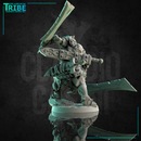 (0180) Male orc half-orc ranger warrior assassin rogue thief with two swords and cape - Only-Games