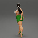 Sexy Woman with Beautiful Body Wearing Mini Skirt and Bra - Only-Games