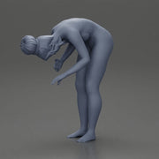 Naked Girl standing behind her boyfriend gently touching his face - Only-Games