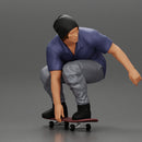 Man in hat riding sitting on skateboard - Only-Games