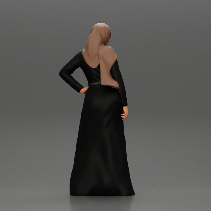 Arabic woman in Hijab Abaya Dress posing