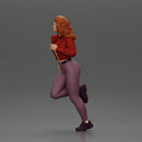 Girl with long hair running away in a jacket - Only-Games