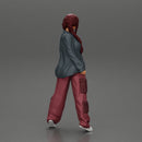 gangster homies lowrider girl posing in long open shirt with long pigtail - Only-Games