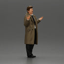 police detective in a coat standing with hands wide open - Only-Games