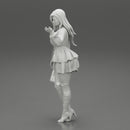 Young woman wearing beautiful Fashion dress and holding handbag - Only-Games