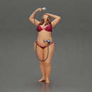Fat girl in bikini taking shower - Only-Games