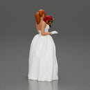 Elegant Bride in White Gown Holding Vibrant Bouquet of Flowers - Only-Games