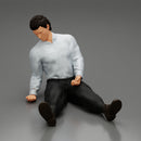 Accident of a male worker sitting on the floor with an injured - Only-Games