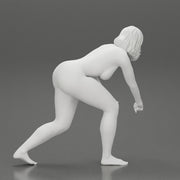 Naked Girl turns off the front wheel of  car - Only-Games